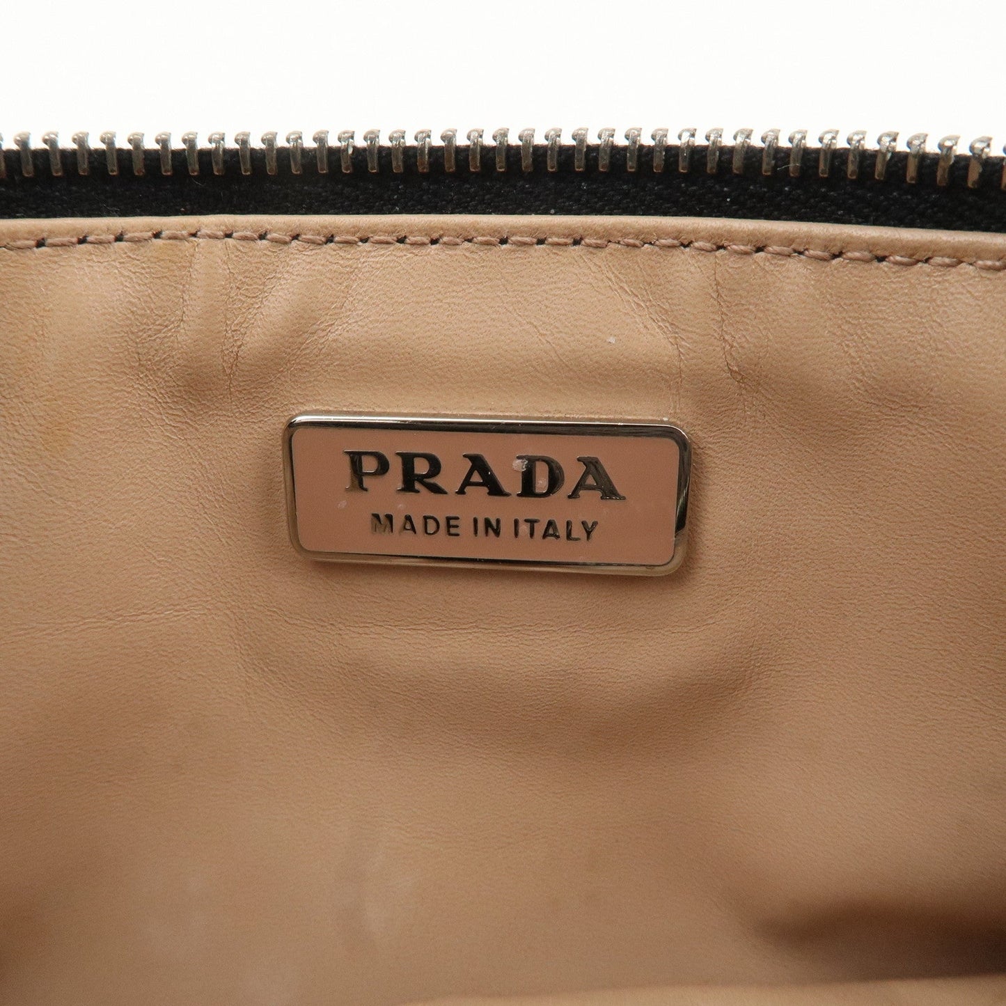 PRADA Leather Pouch Studs Black  d