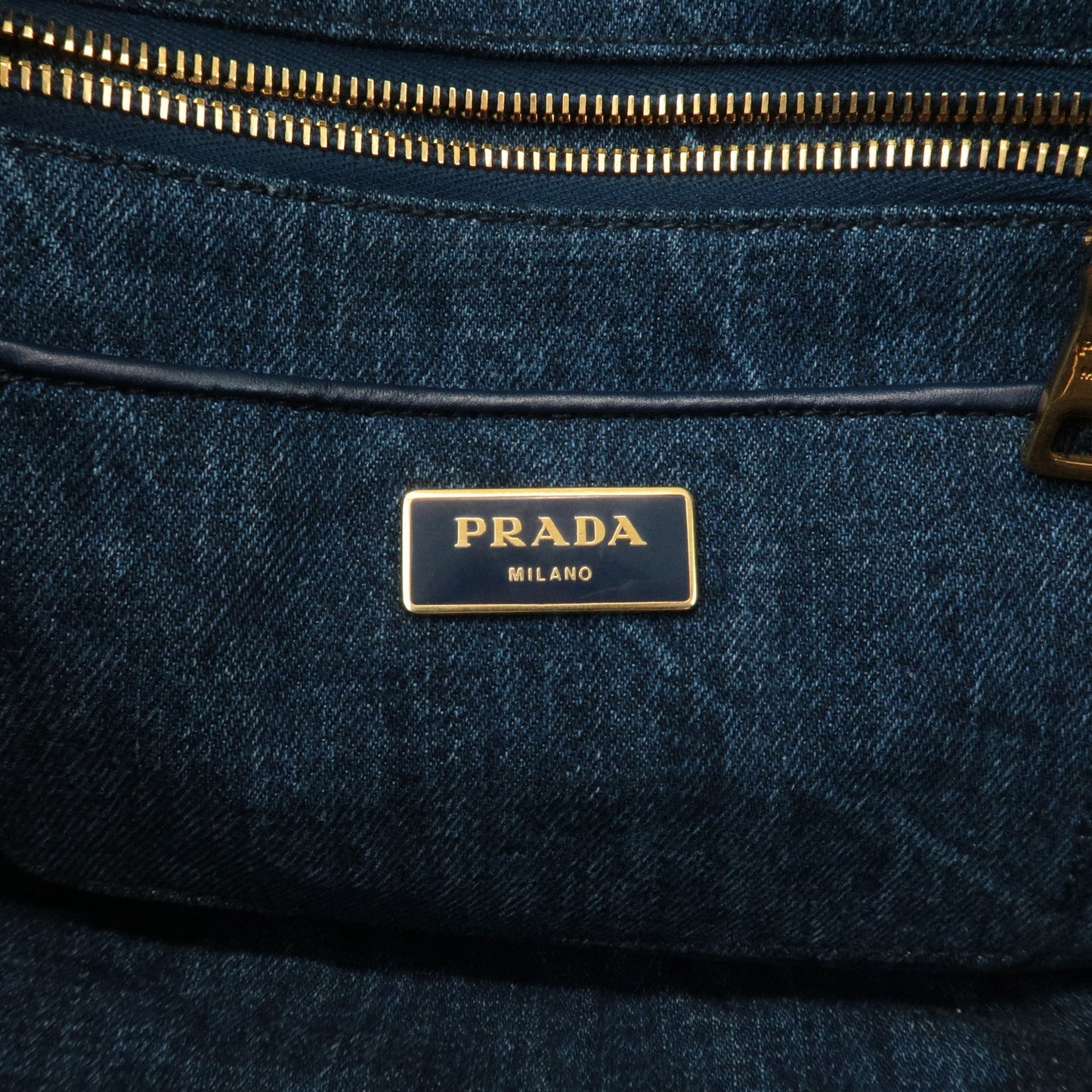 PRADA Canapa Large Canvas Tote Bag Hand Bag Denim Blue B1872B  d