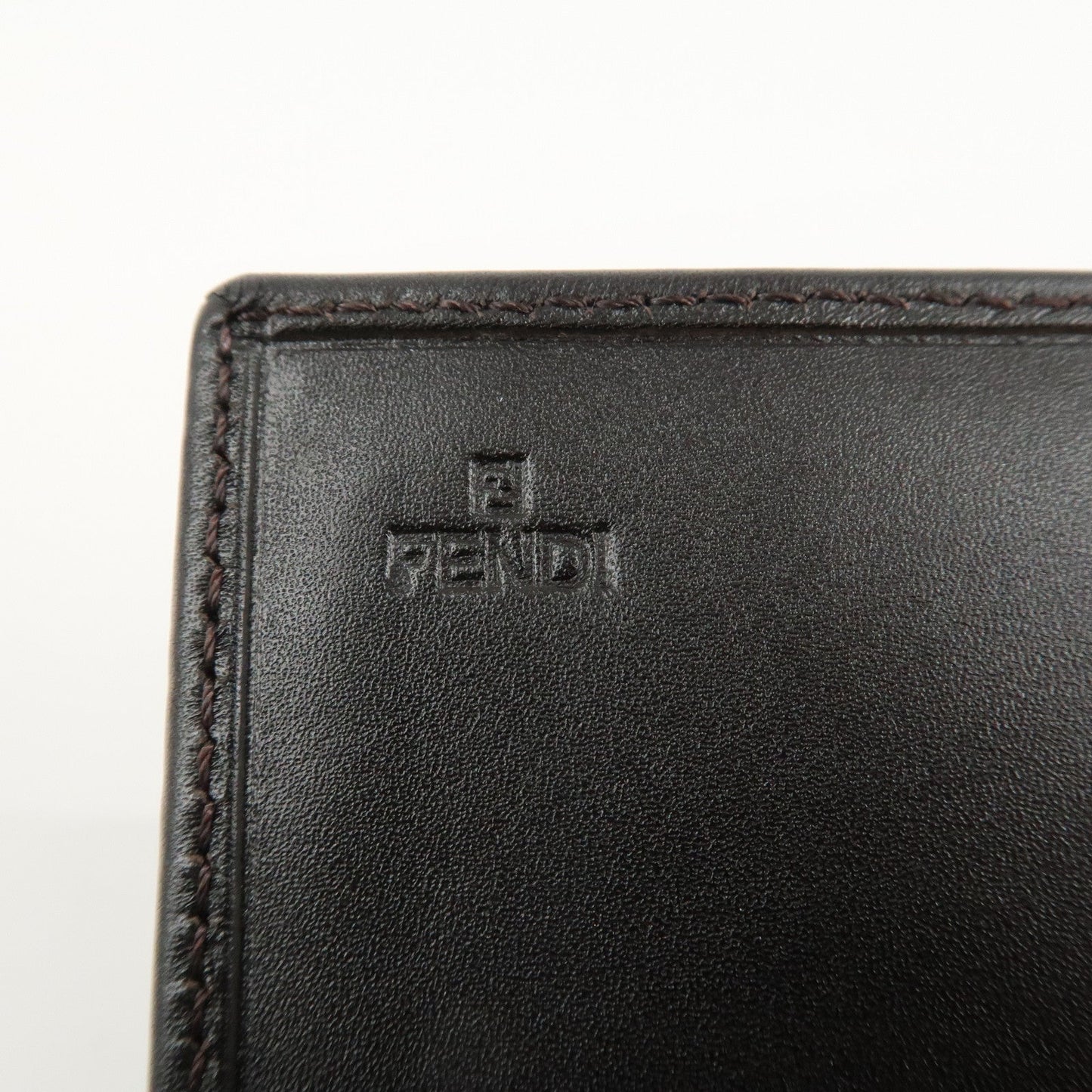 FENDI Zucca Canvas Leather Long Wallet Brown 8M0000  d