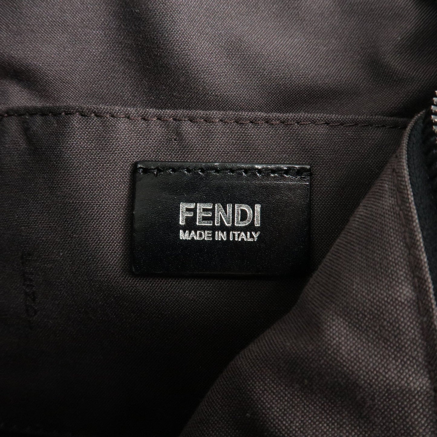 FENDI Zucca PVC Enamel Mini Boston Bag Black 8BL068  d