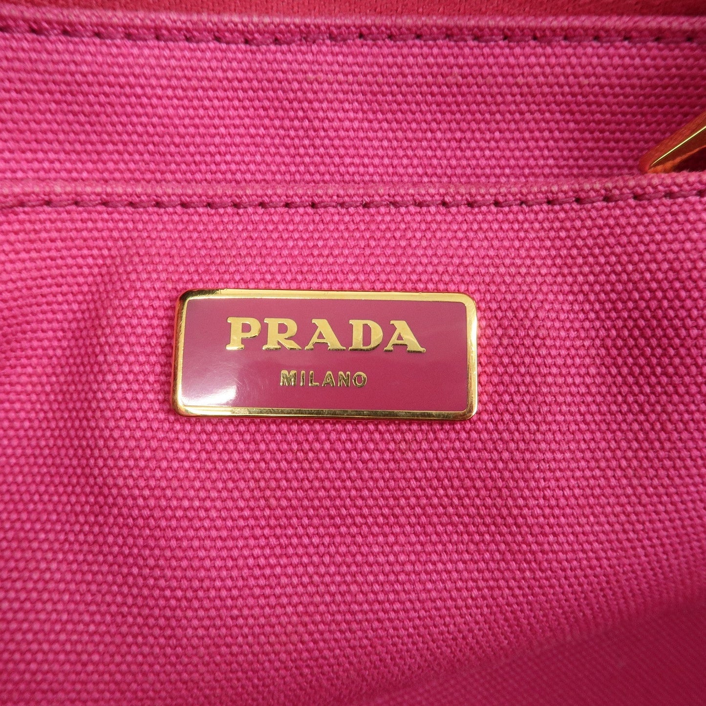 PRADA Canapa Canvas Tote Bag Limited Edition Pink Orange B1877I  d
