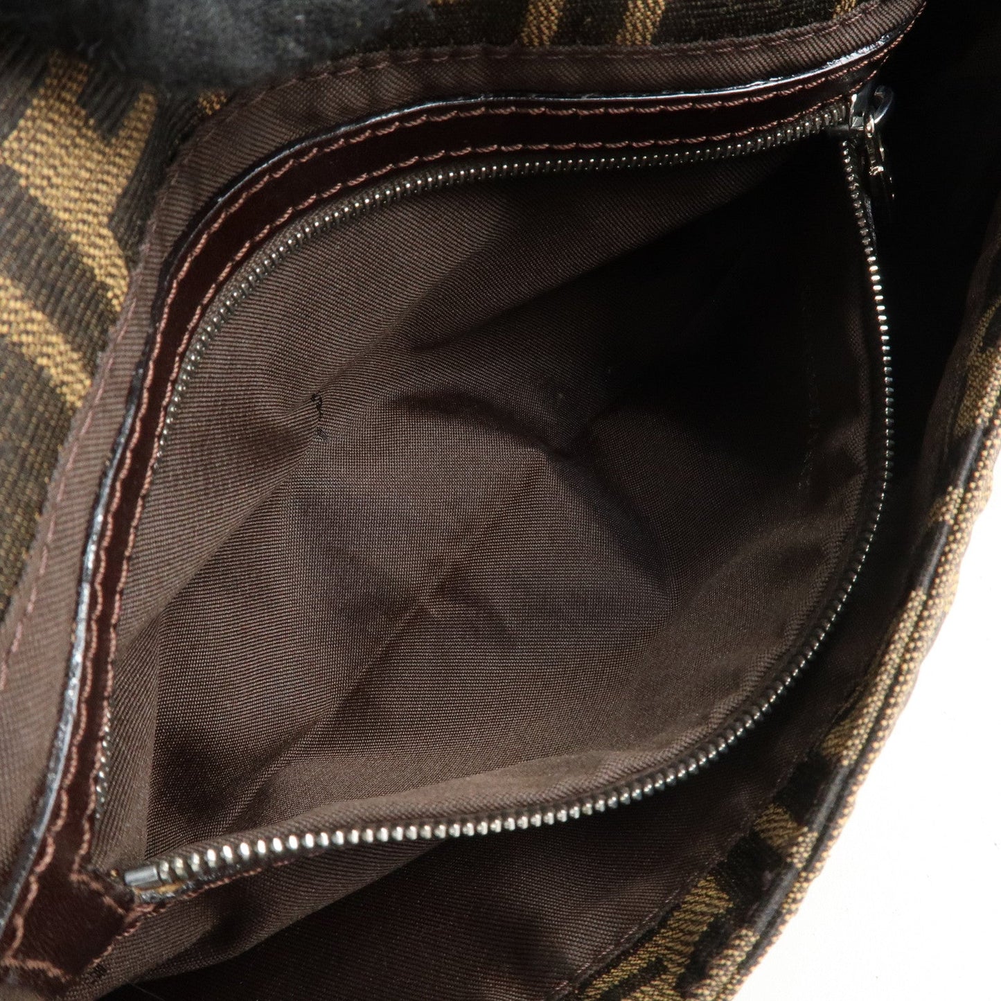 FENDI Zucca Mamma Baguette Canvas Shoulder Bag Brown Black 26424  d