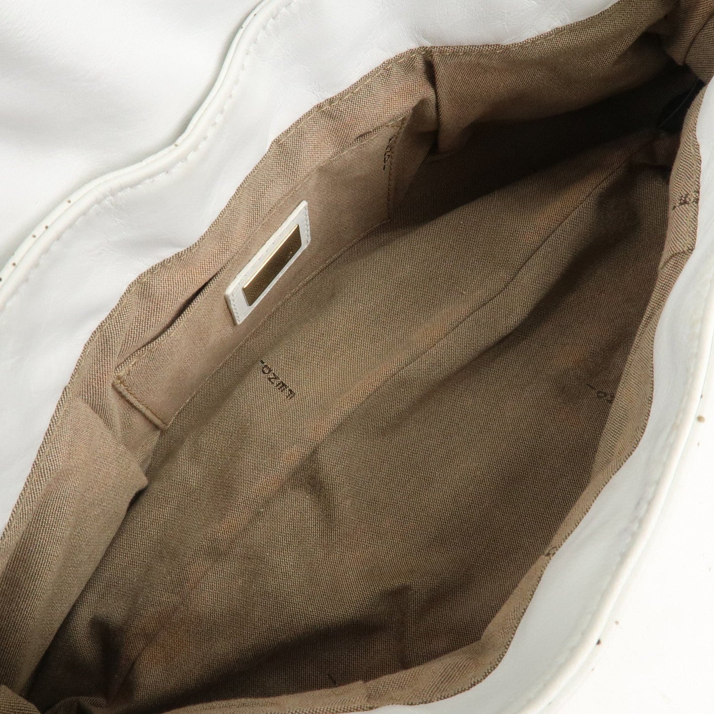 FENDI Zucca Leather Shoulder Bag Hand Bag White 8BR445  d