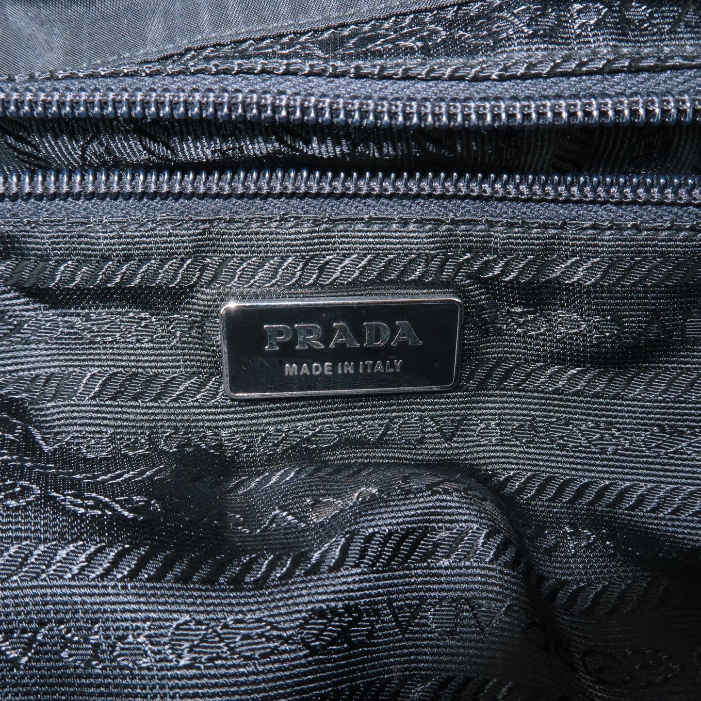 PRADA Triangle Logo Nylon Leather Back Pack Ruck Sack Black B2811  d