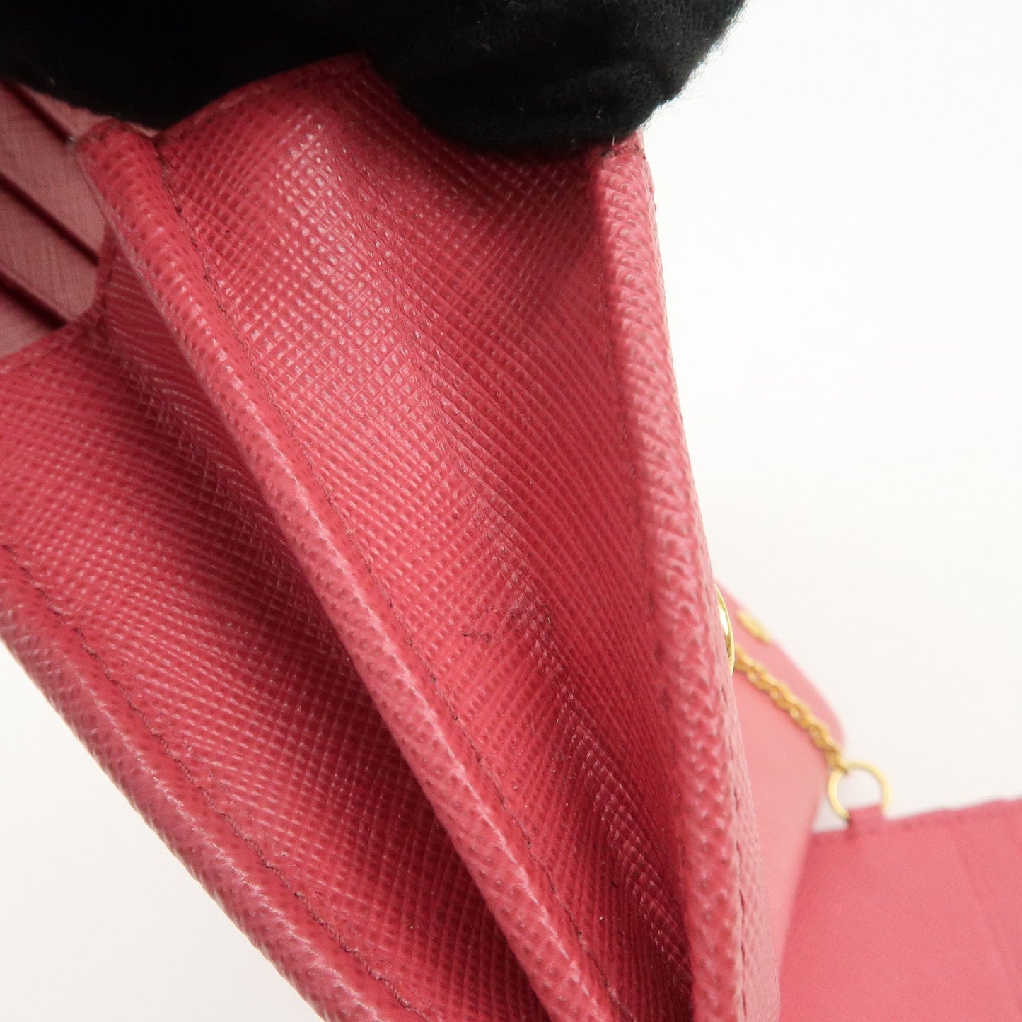 PRADA Saffiano Leather Bi Fold Long Wallet Pink 1MH132  d