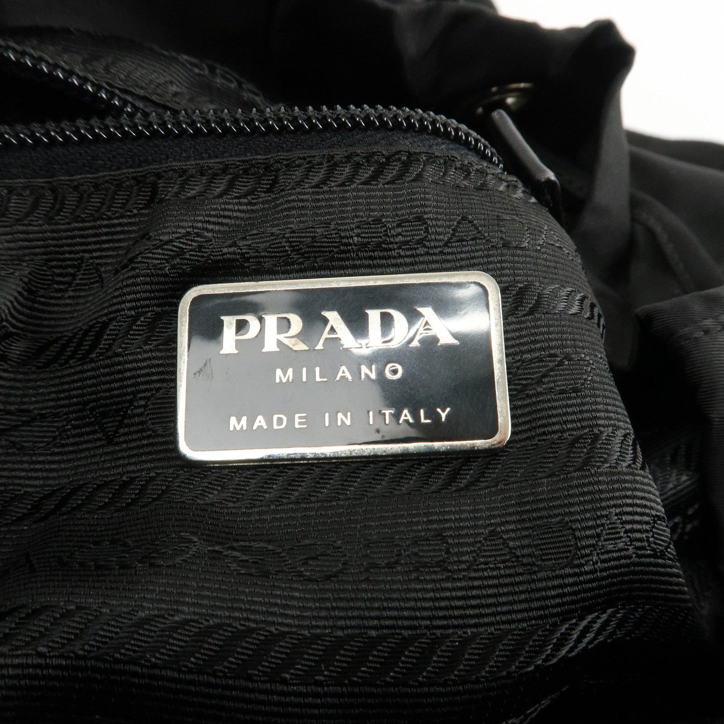 PRADA Triangle Logo Nylon Leather Back Pack Black B5885  d