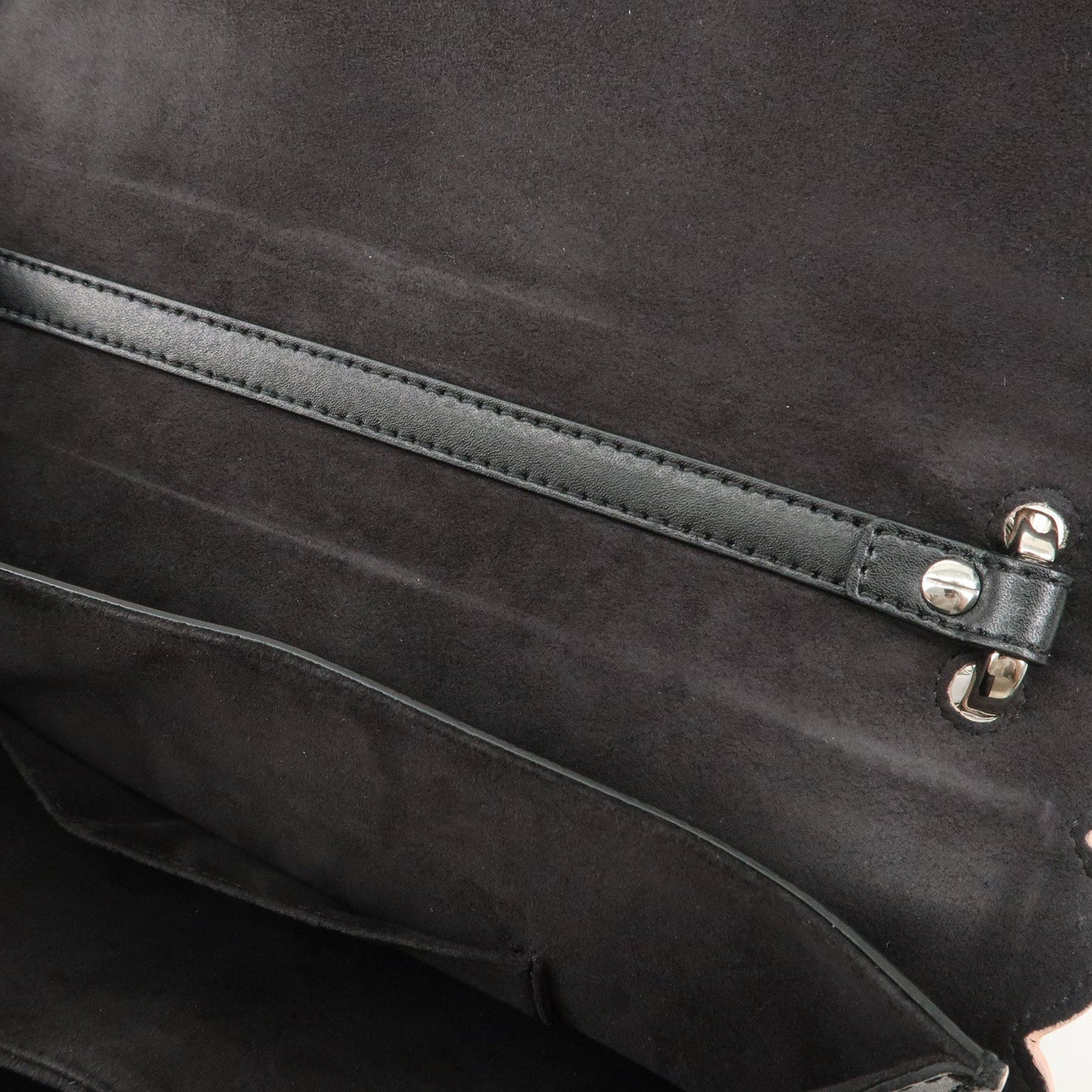 FENDI Zucca Canai Leather 2Way Bag Shoulder Bag Black 8BT283  d