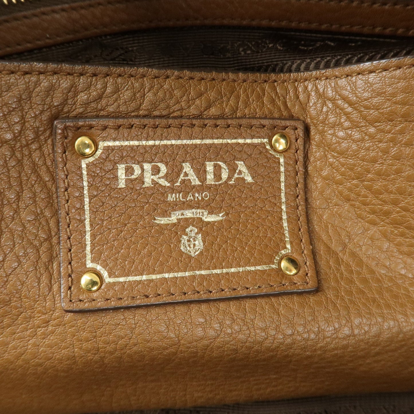 PRADA Leather 2Way Bag Hand Bag Shoulder Bag Brown 1BB091  d
