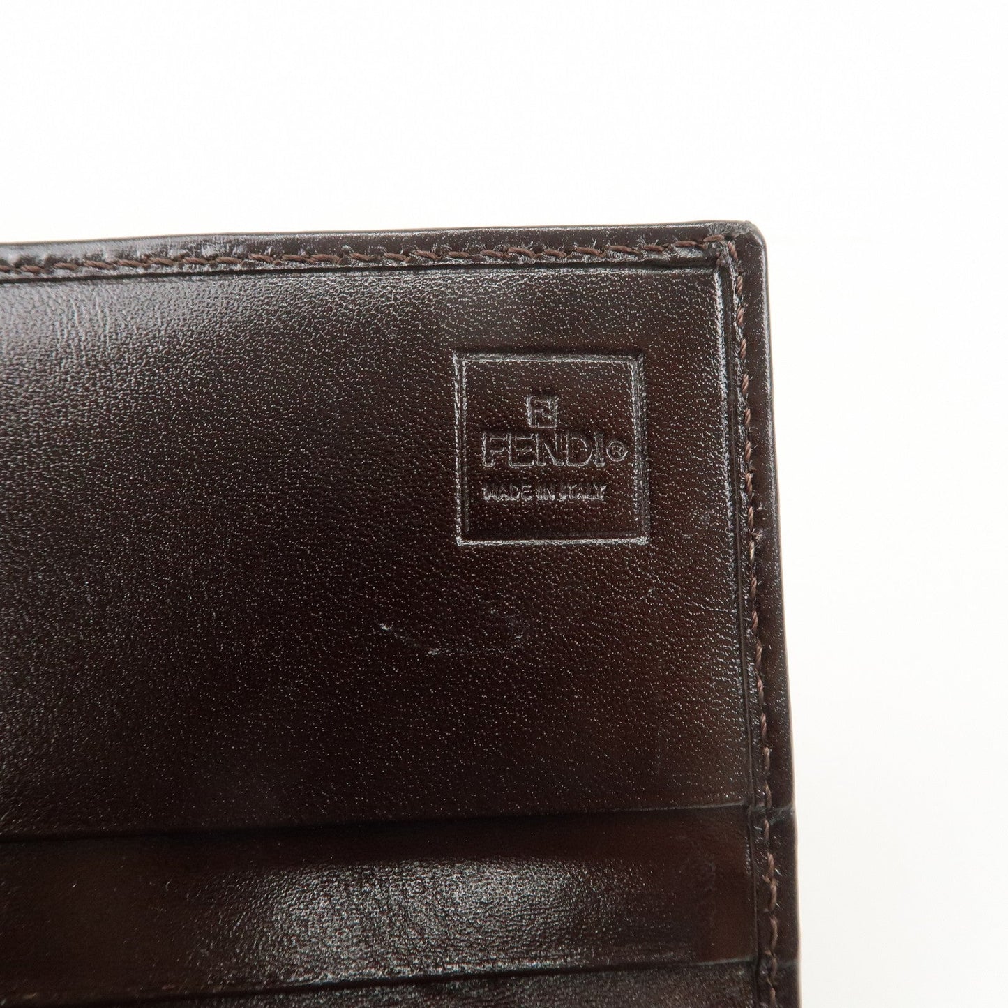 FENDI Zucca Print Canvas Leather Long Wallet Brown 30851  d
