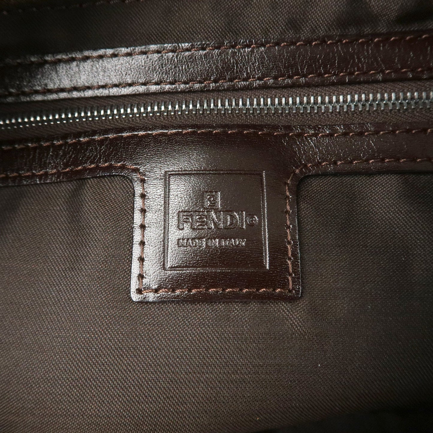 FENDI Mamma Baguette Zucca Canvas Leather Shoulder Bag 26325  d