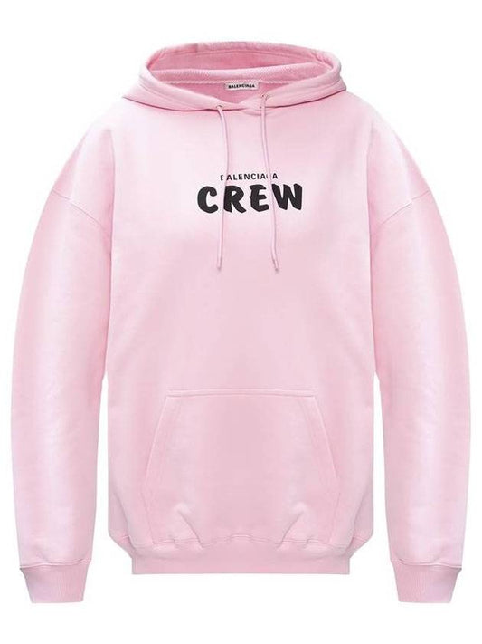 Luxury Balenciaga Trending 2025 Crew Logo Print Oversized Hoodie Pink
