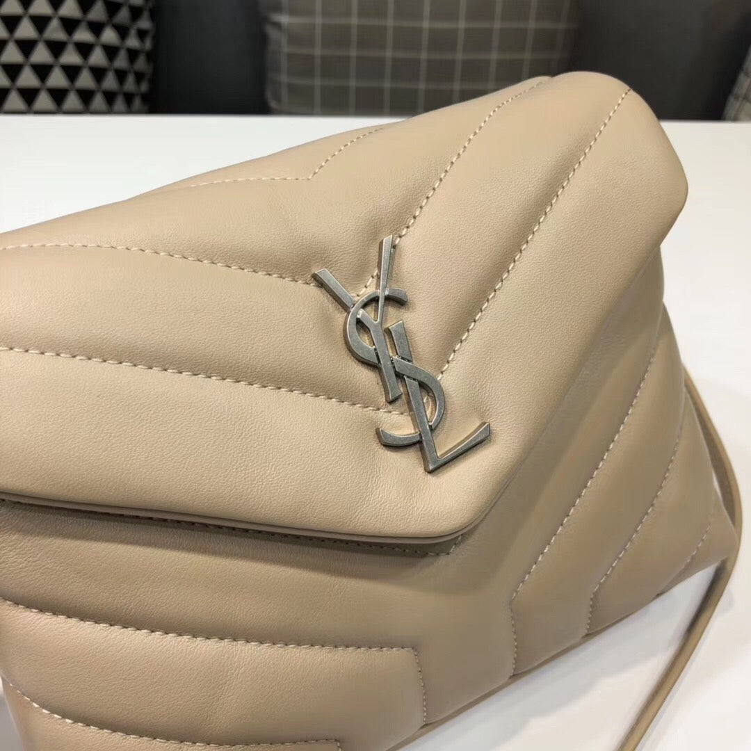 Top Quality Loulou Mini Shoulder Bag White For Women 7in/18cm YSL