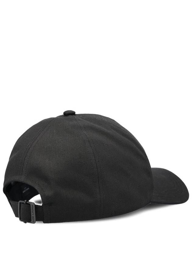 Luxury Saint Laurent Trending 2025 Embroidered Logo Gabardine Weave Cotton Ball Cap Black