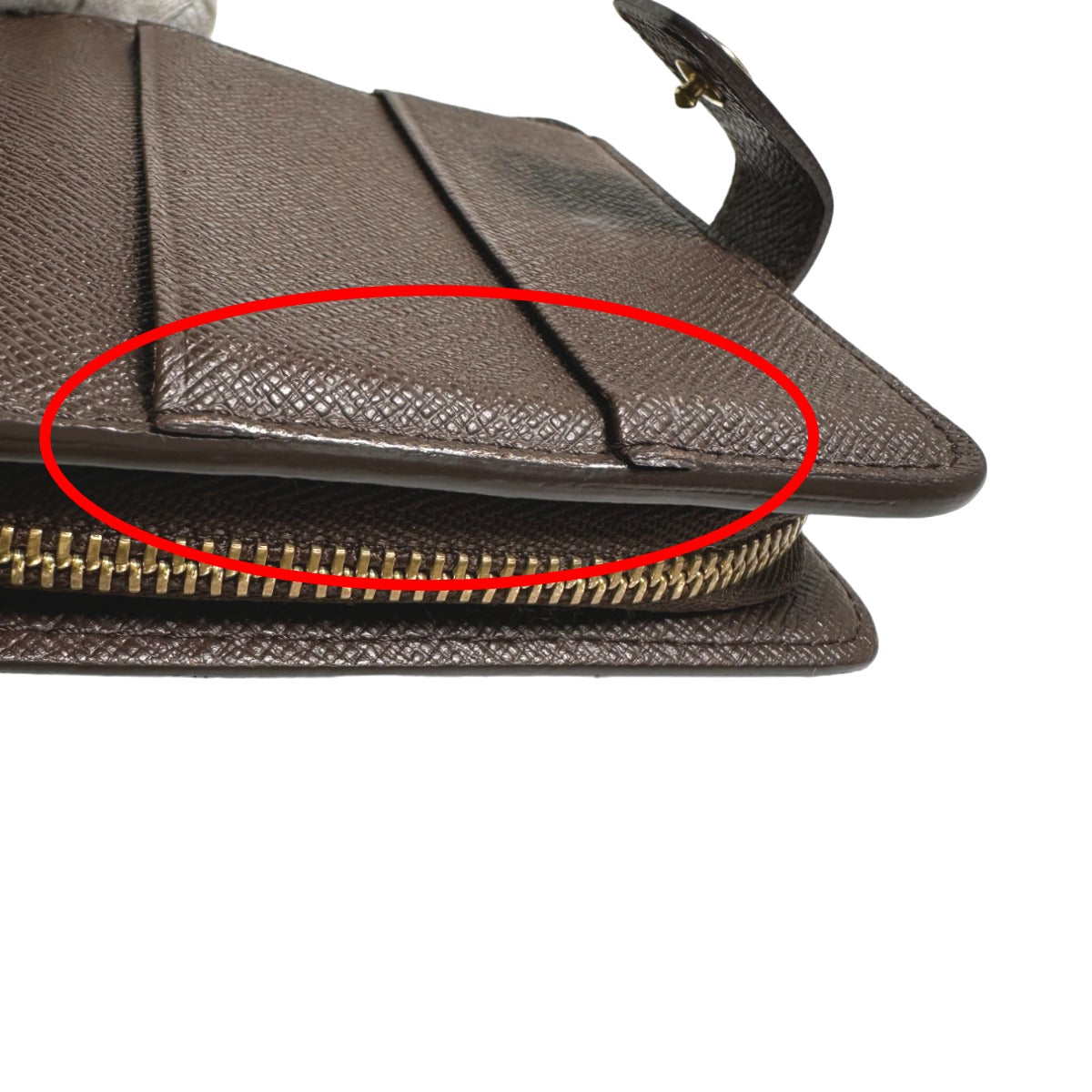 LOUIS VUITTON Bifold Wallet N61668 Damier canvas Brown Wallet with pocket zipper for cards Damier Compact zip unisex(Unisex)  d