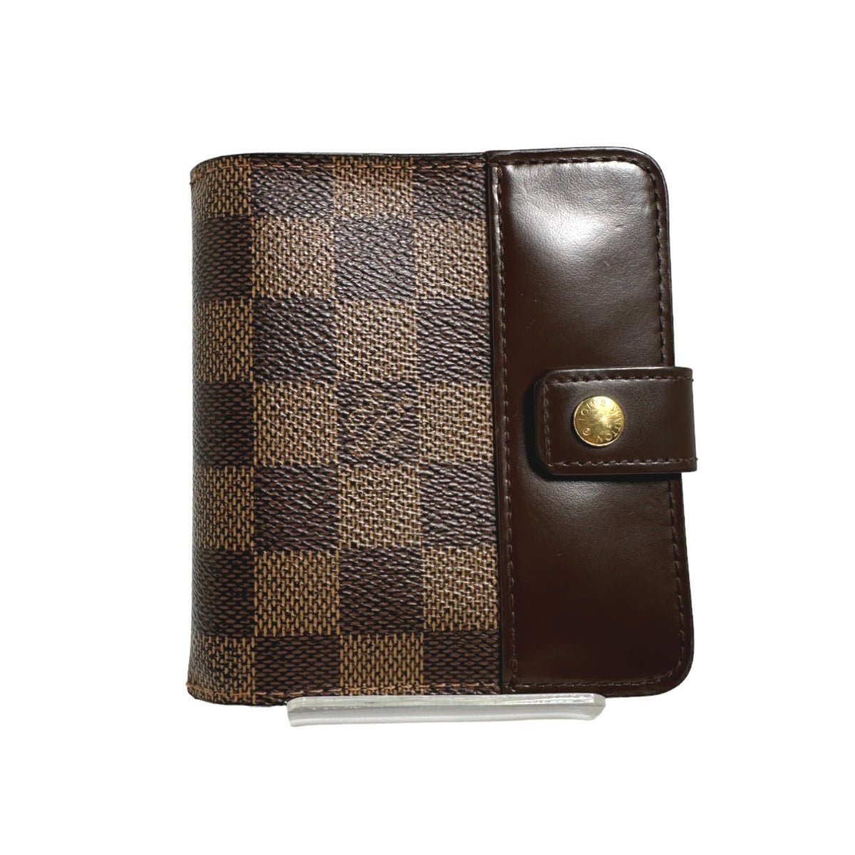 LOUIS VUITTON Bifold Wallet N61668 Damier canvas Brown Wallet with pocket zipper for cards Damier Compact zip unisex(Unisex)  d