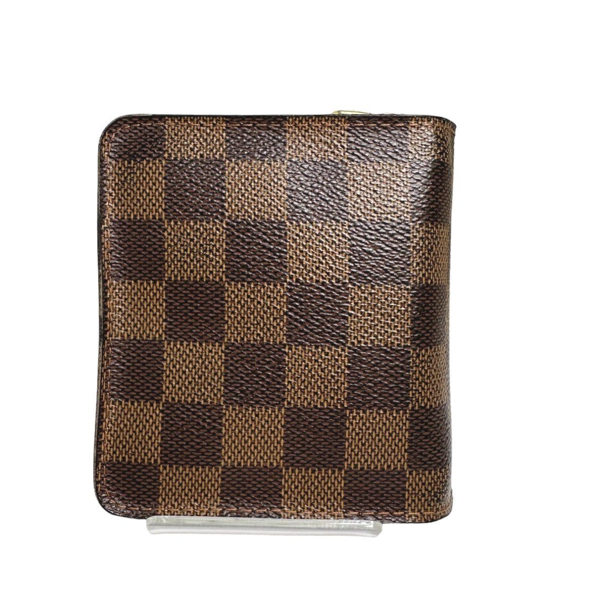 LOUIS VUITTON Bifold Wallet N61668 Damier canvas Brown Wallet with pocket zipper for cards Damier Compact zip unisex(Unisex)  d