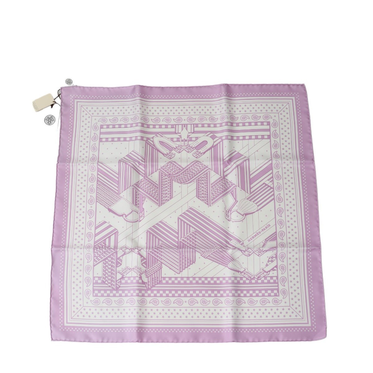 HERMES scarf silk purple Stall zigzag sangre Carre55 Women  d