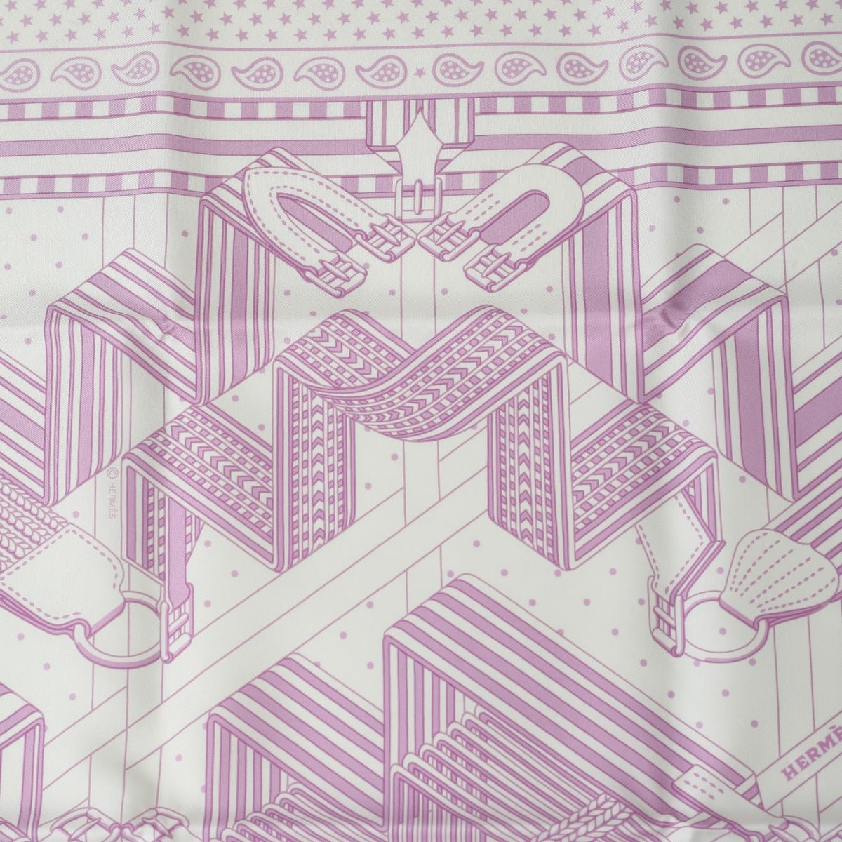 HERMES scarf silk purple Stall zigzag sangre Carre55 Women  d