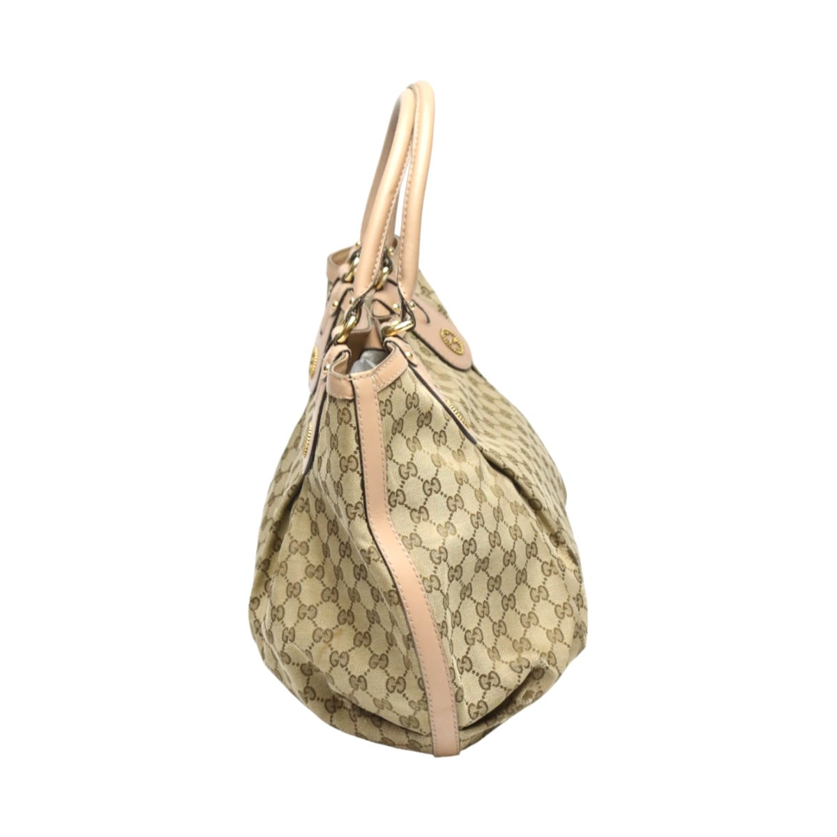 GUCCI Tote Bag 269951 GG canvas, leather beige Handbag GG pattern scarlet Women