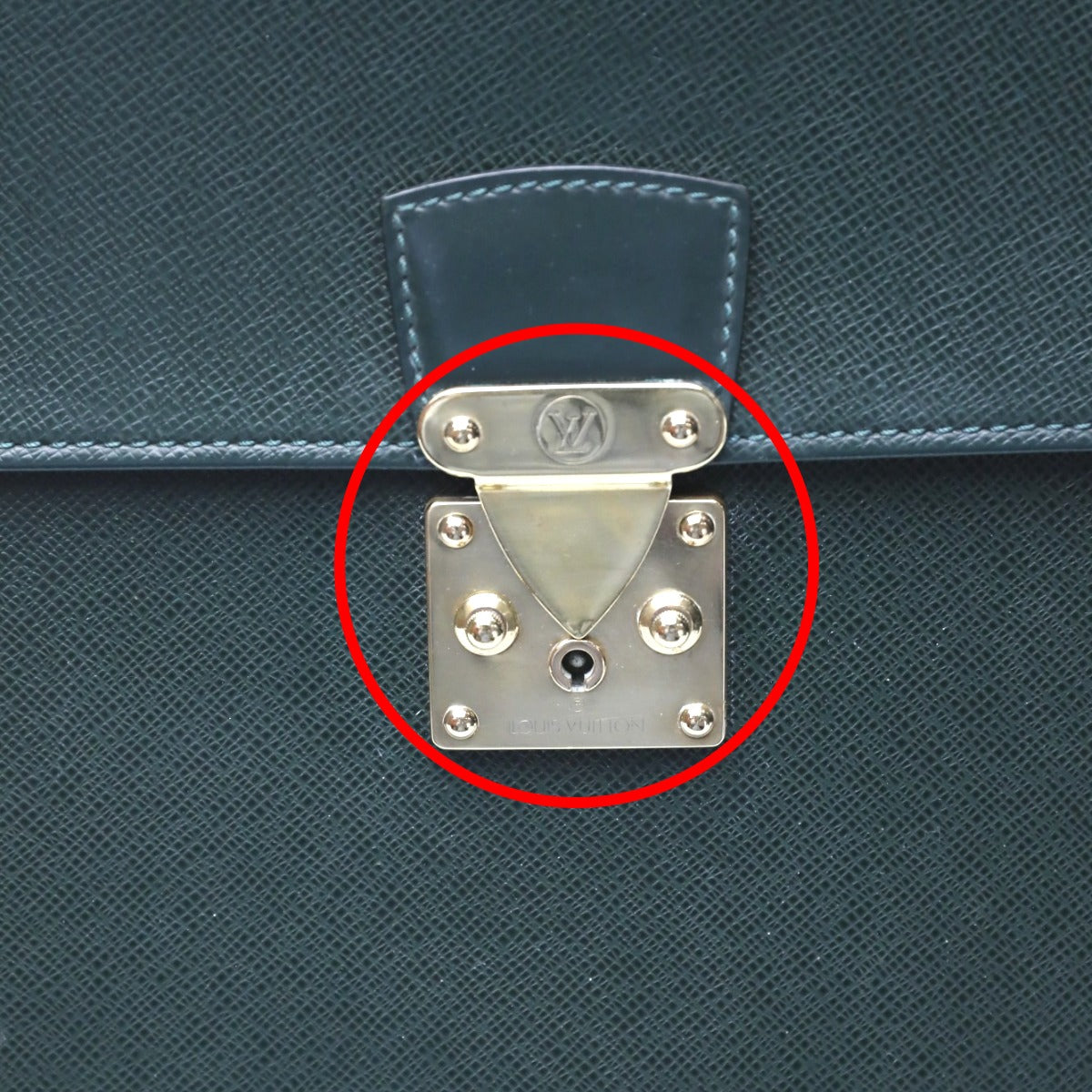 LOUIS VUITTON Business bag M30034 leather green Documents bag Epithea Taiga Moskova mens  d