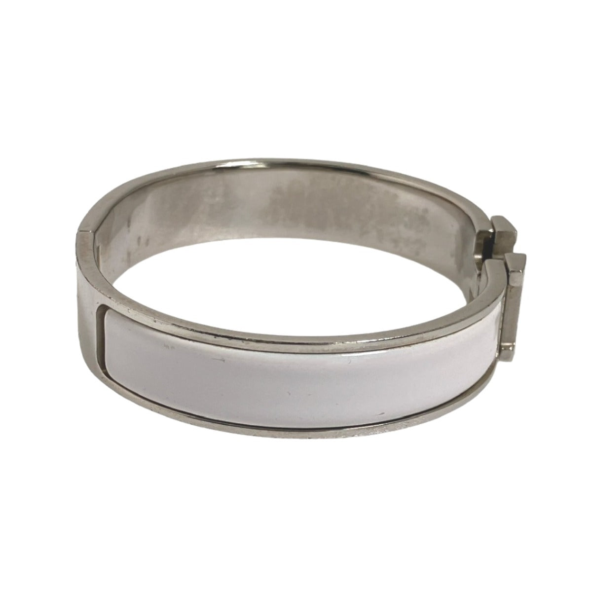 HERMES Bangle Metal, Gold Plated White x silver bracelet Click Clack Stainless Steel Women  d