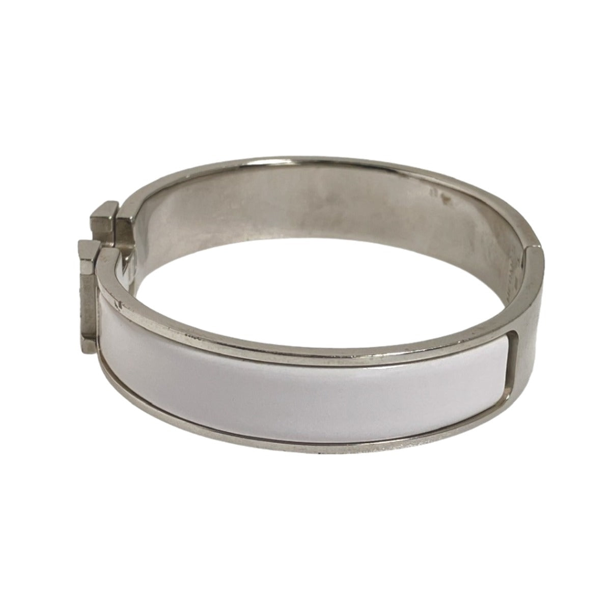 HERMES Bangle Metal, Gold Plated White x silver bracelet Click Clack Stainless Steel Women  d