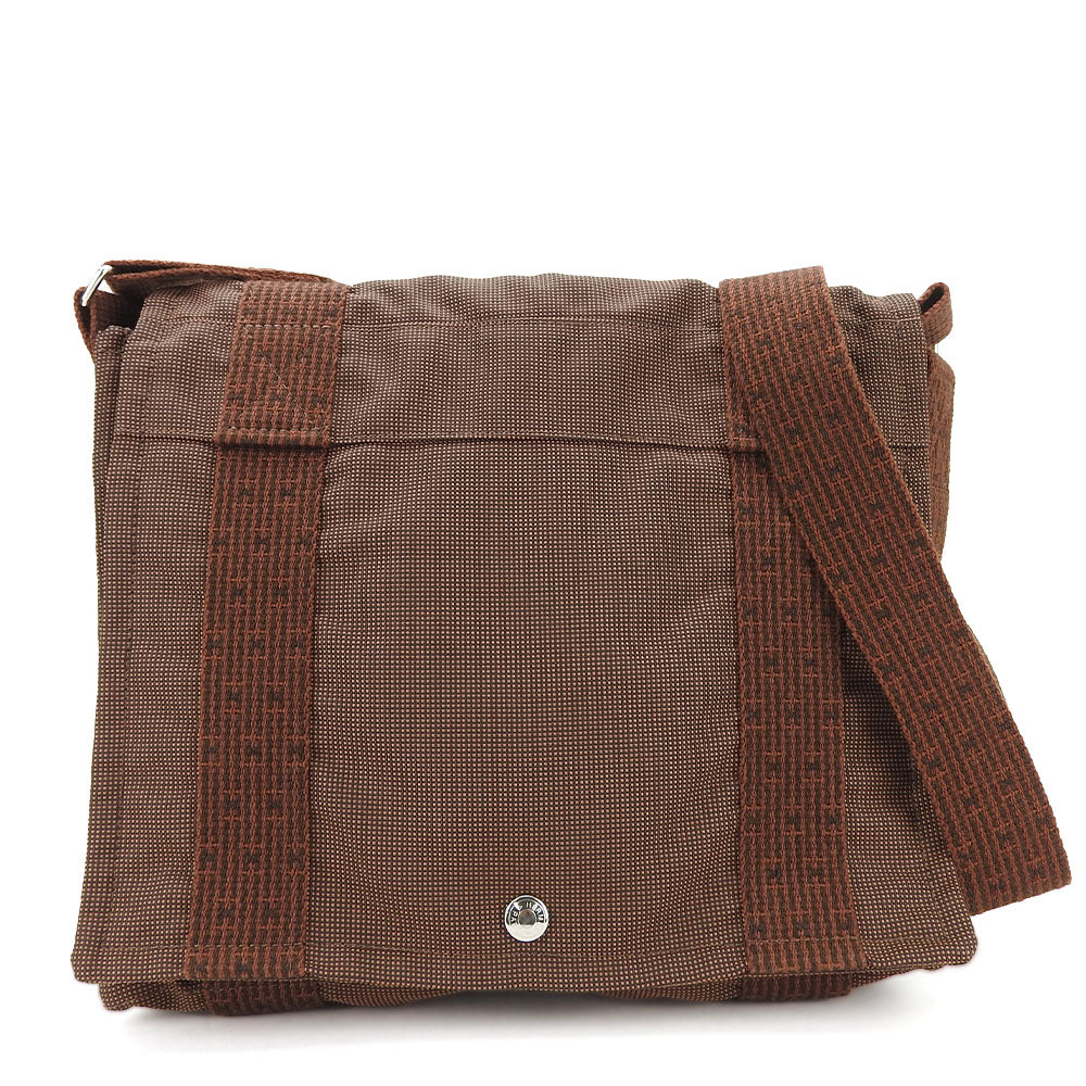 HERMES Shoulder Bag canvas Brown Her Line Bassus PM unisex(Unisex)  d