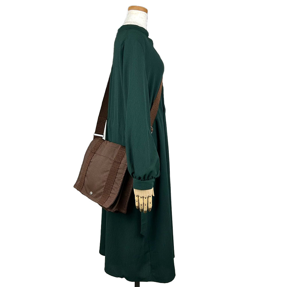 HERMES Shoulder Bag canvas Brown Her Line Bassus PM unisex(Unisex)  d