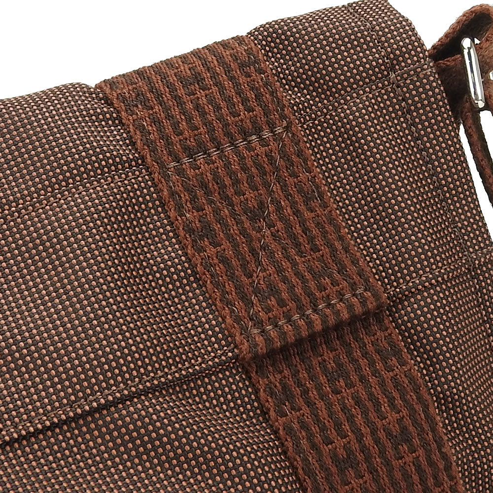 HERMES Shoulder Bag canvas Brown Her Line Bassus PM unisex(Unisex)  d