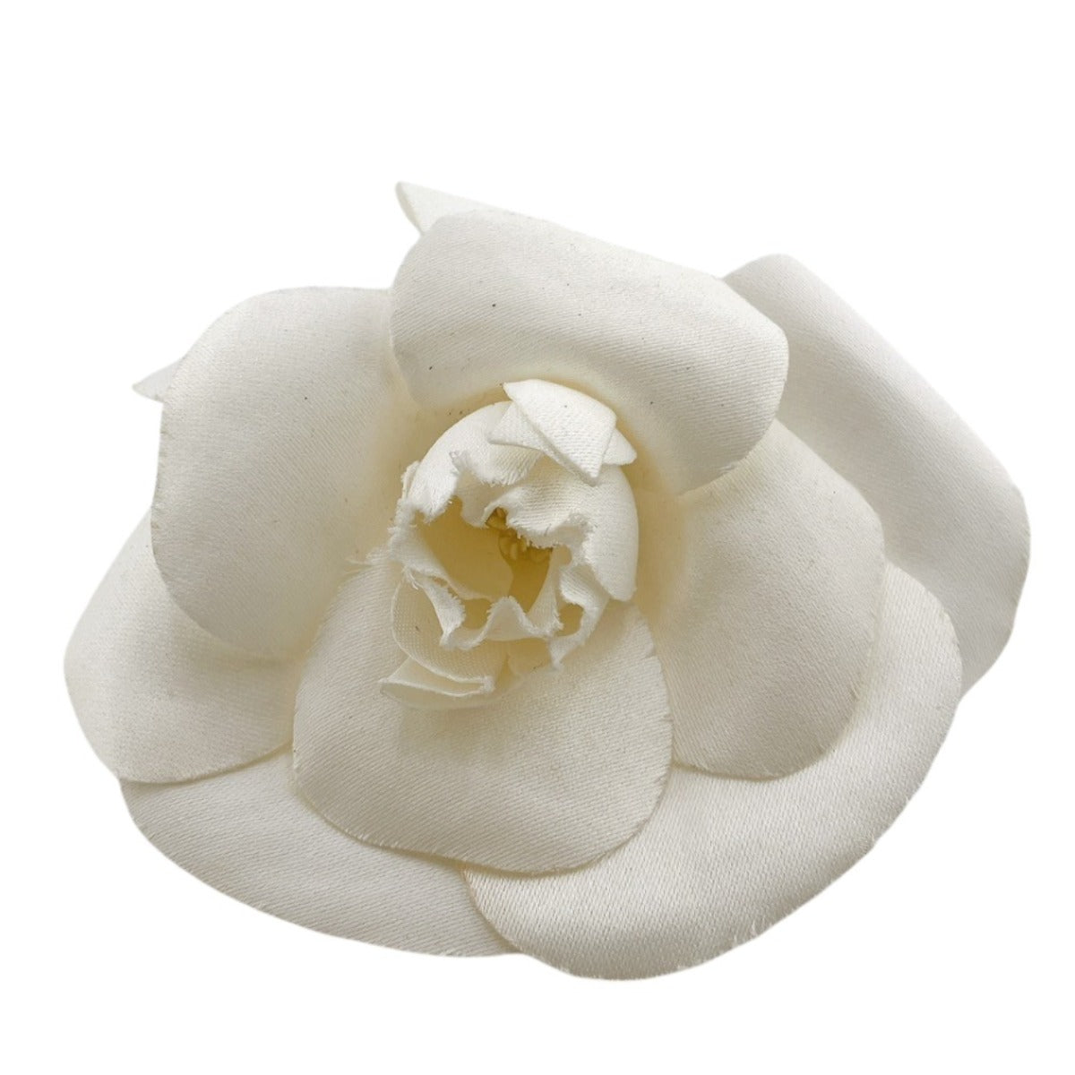 CHANEL Brooch Fabric white corsage Camelia Women  d