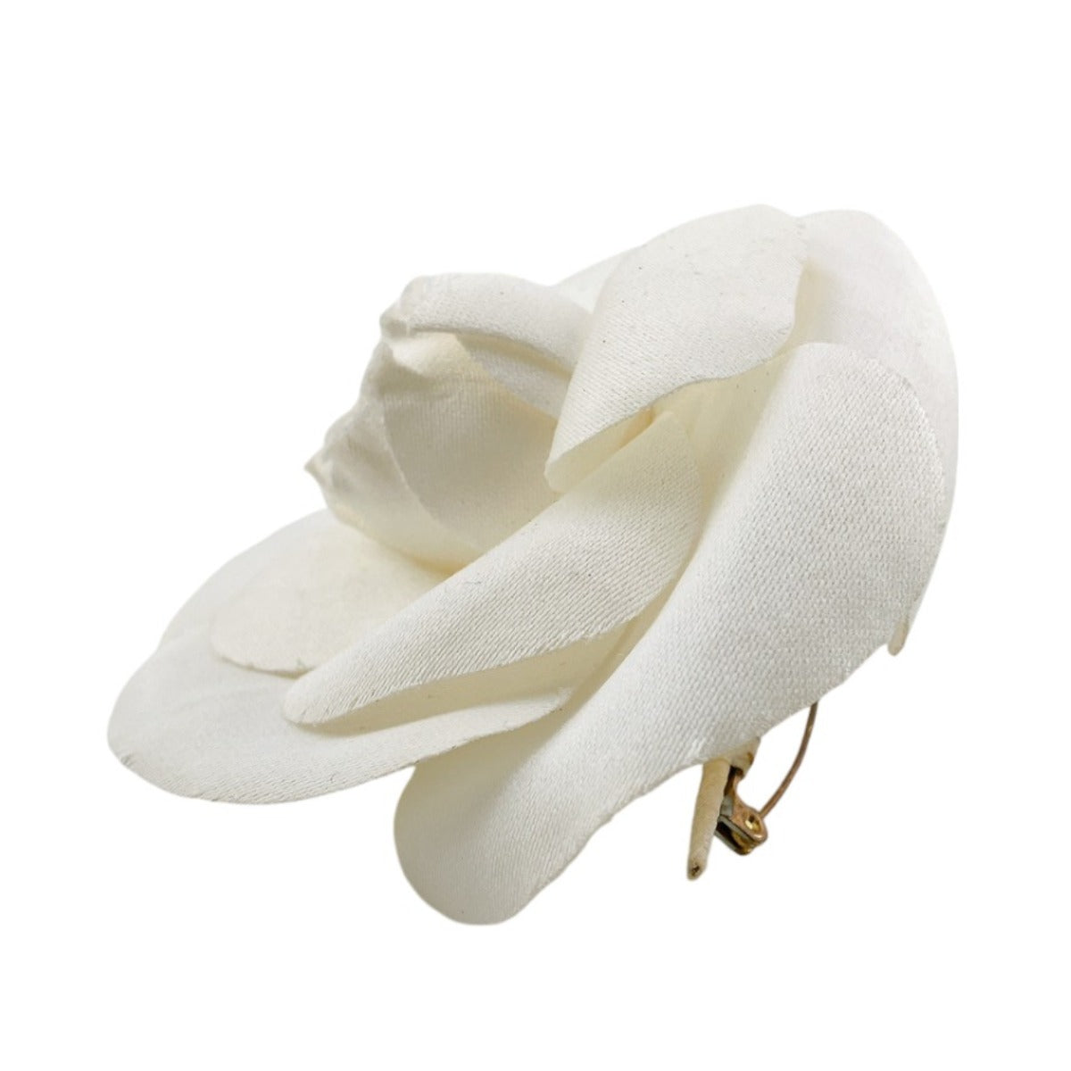 CHANEL Brooch Fabric white corsage Camelia Women  d