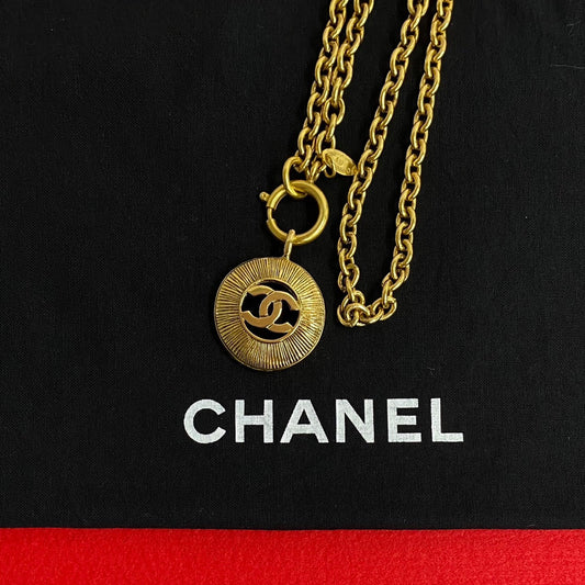 CHANEL Necklace Gold Plated gold COCO Mark Women