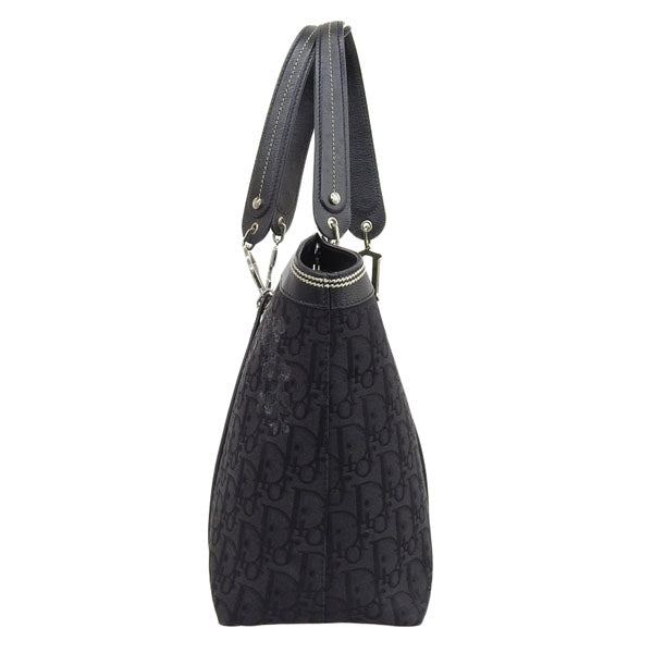 DIOR Trotter Pattern Flower Line Tote Bag Black