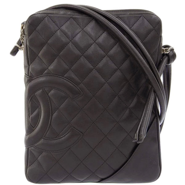 Chanel Around 2005 Made Cambon Shoulder Bag Black