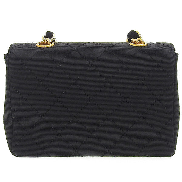 Chanel Around 1990 Made Turn-Lock Mini Chain Bag Black