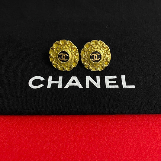 CHANEL Earring Gold Plated gold COCO Mark Women
