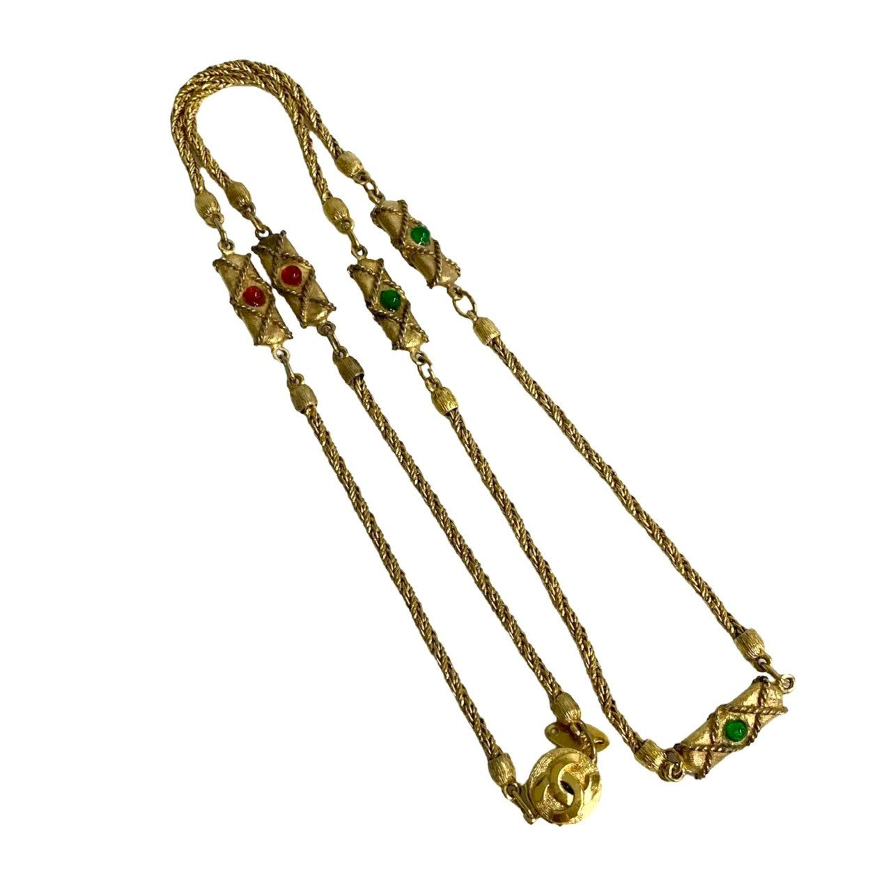 CHANEL Necklace Gold Plated, Color Stone gold Women