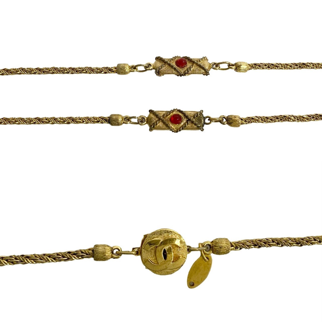 CHANEL Necklace Gold Plated, Color Stone gold Women