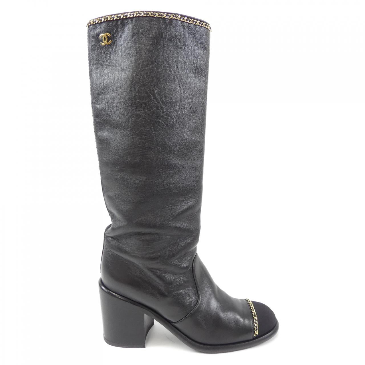 Chanel G37830Y55398 Lambskin/Grosgrain Boots