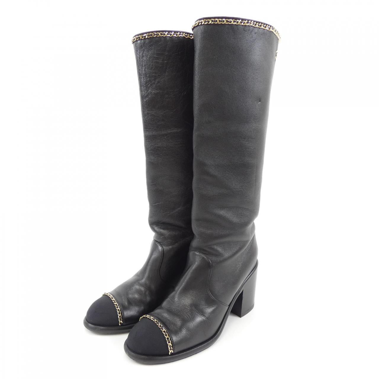 Chanel G37830Y55398 Lambskin/Grosgrain Boots