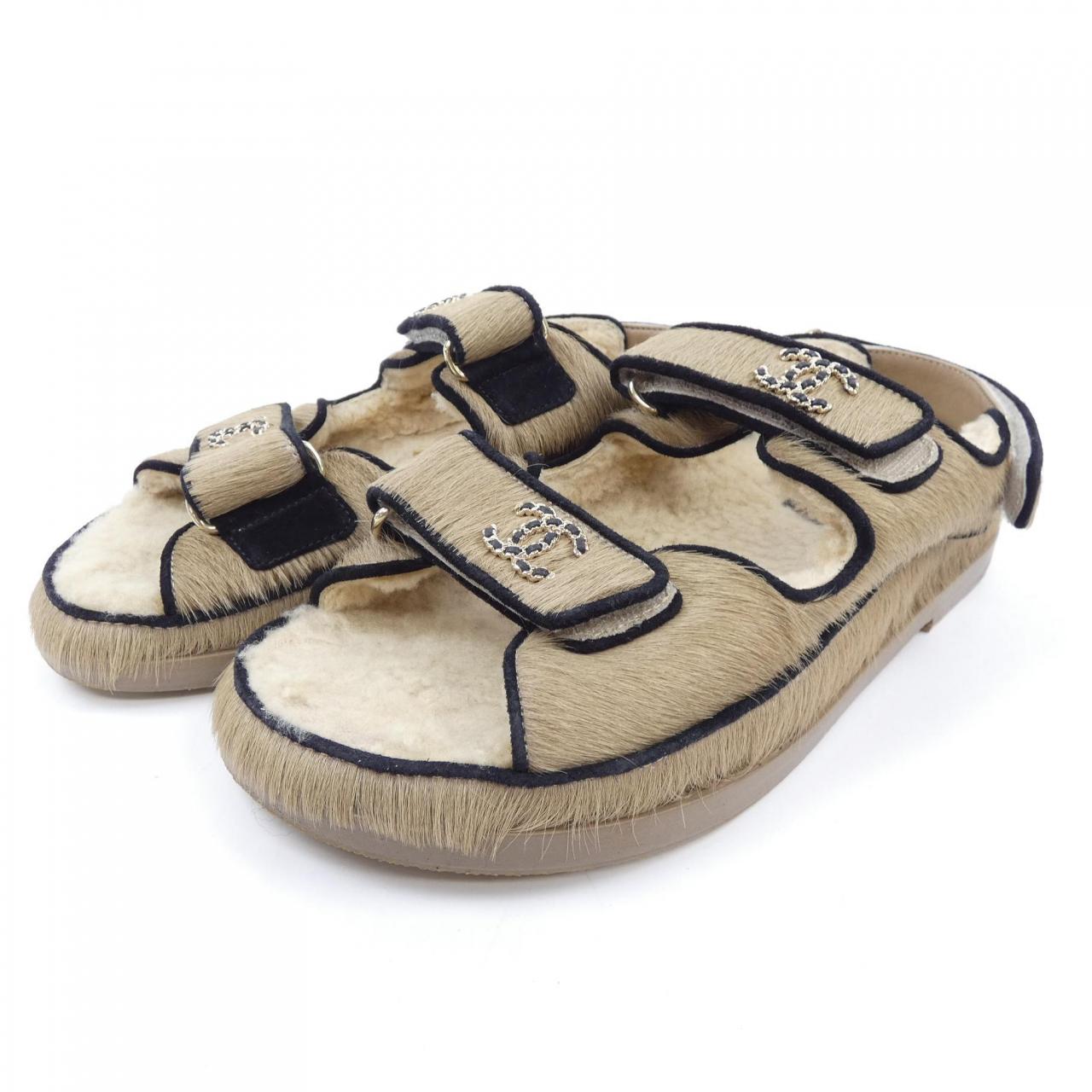 Chanel G35927Y56034 Harako Calfskin & Suede Calfskin Sandals