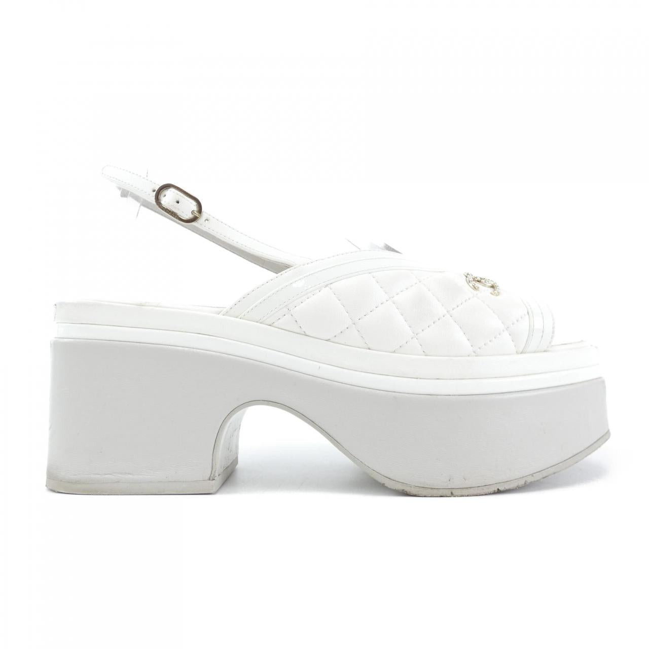 Chanel G45009B13063 Lambskin Patent Calfskin Sandals