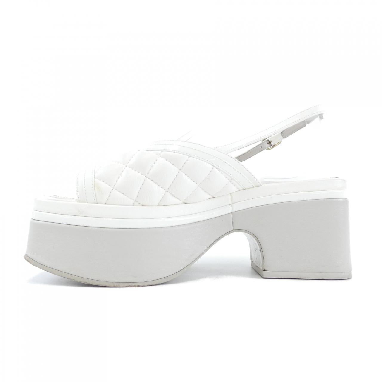 Chanel G45009B13063 Lambskin Patent Calfskin Sandals