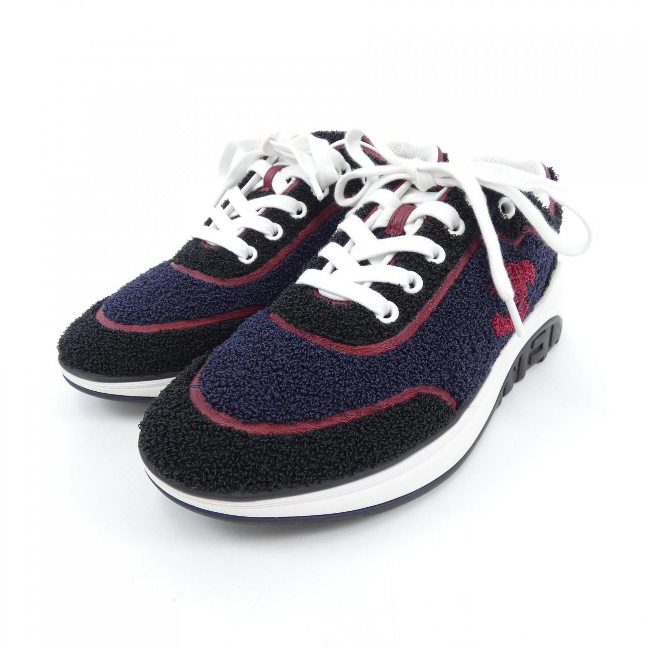 Chanel G36256Y54082 Embroidered Fabric Lambskin Sneakers