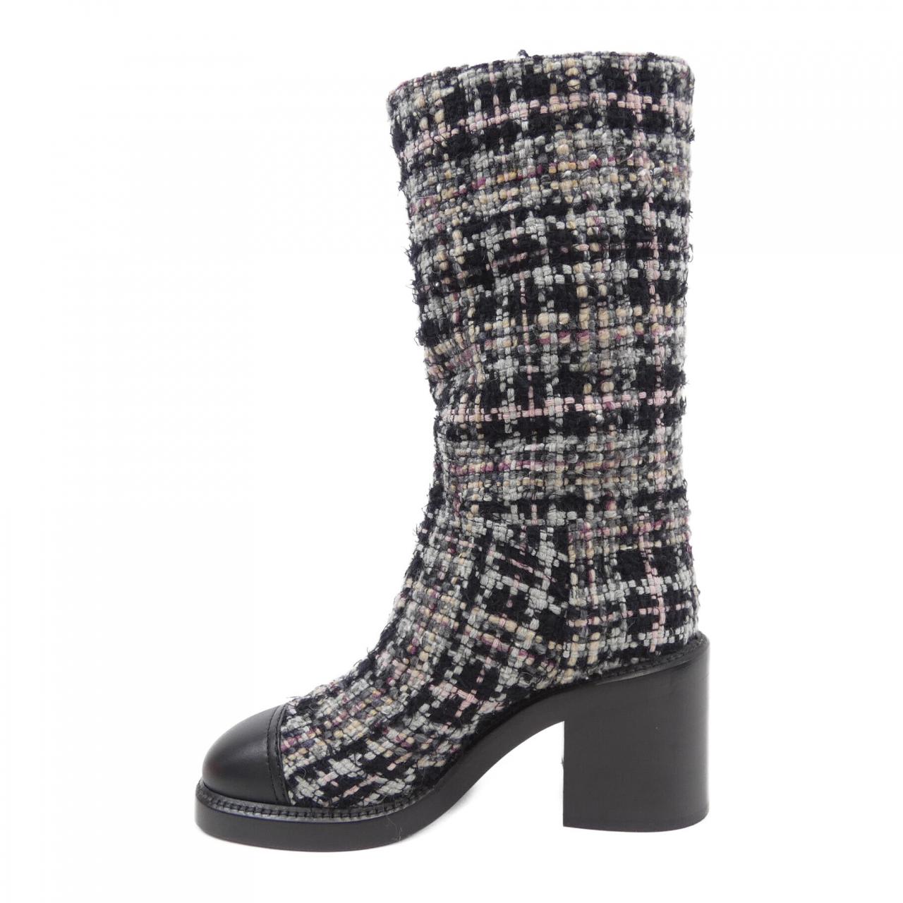 Chanel G39614Y56301 Tweed/Calfskin Boots