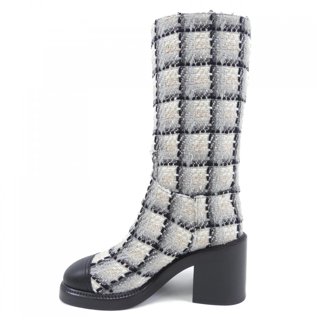 Chanel G39614Y56289 Cotton Wool Tweed Calfskin Boots