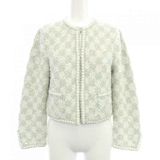 Chanel No Collar Cashmere Blend Jacket