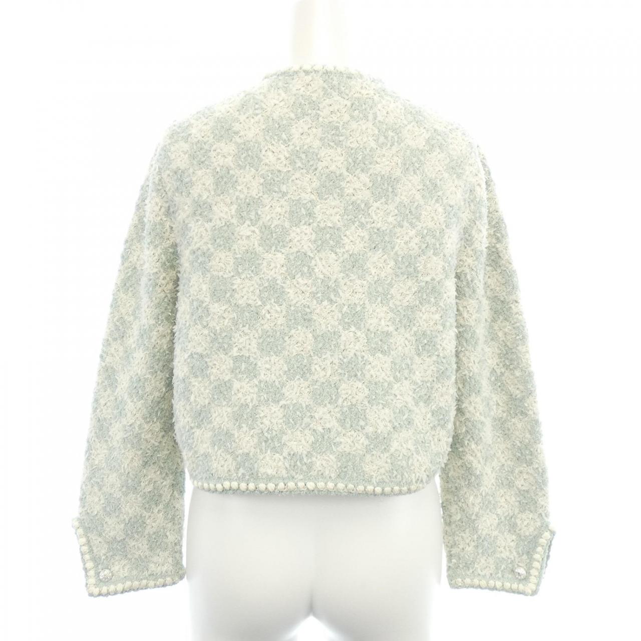 Chanel No Collar Cashmere Blend Jacket