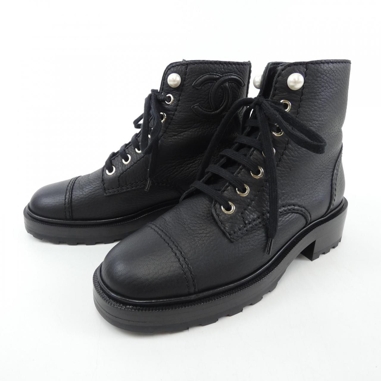 Chanel G35154Y53930 Lambskin Calfskin Boots