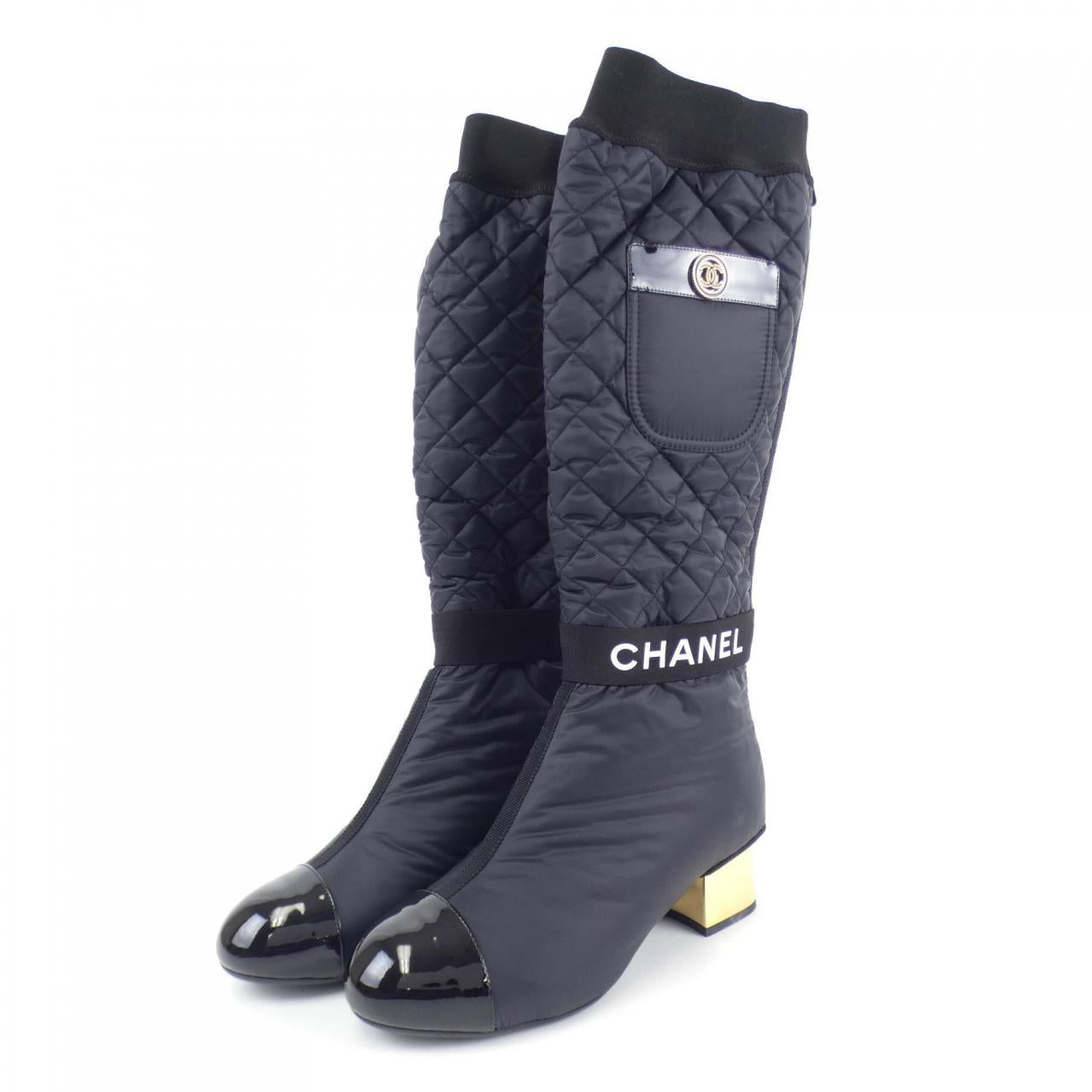 Chanel G38428Y55553 Fabric Lambskin Patent Calfskin Boots
